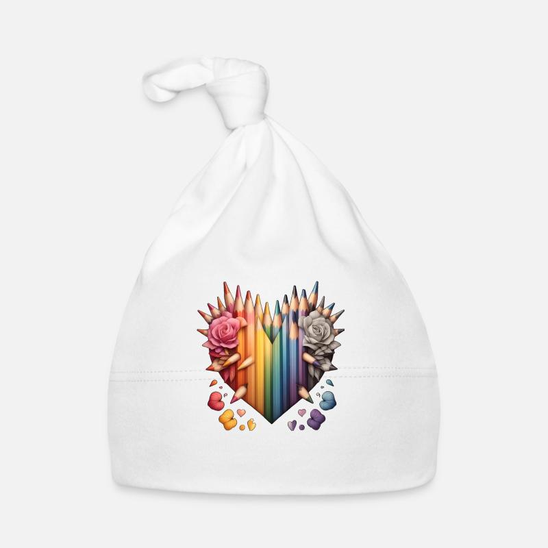 Drawn Heart Organic Baby Cap