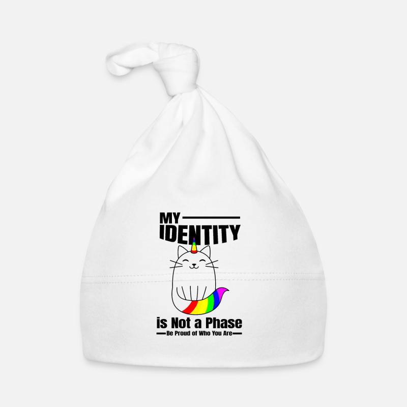 My Identity is Not a Phase - Organic Baby Cap - white
