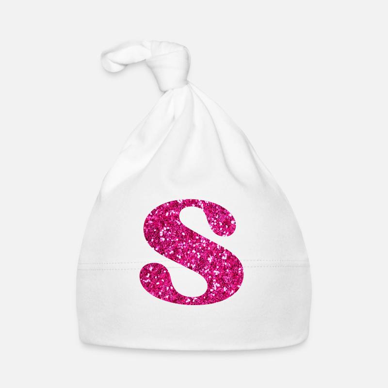Glitzer rosa Buchstabe Baby Bio-Mütze