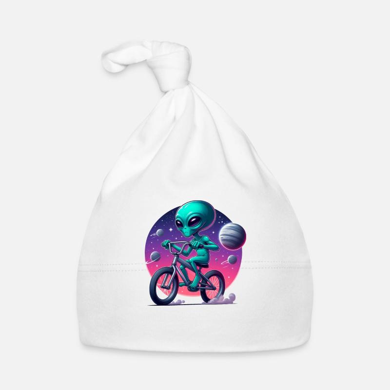 Alien sur le vélo Bonnet bio Bébé