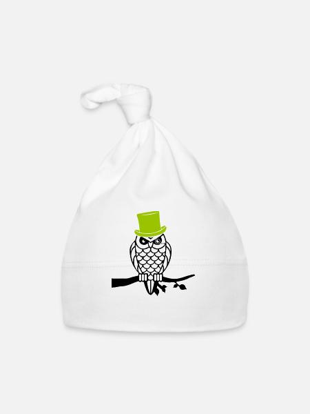owl sir - Baby Bio-Mütze - Weiß - Vorne