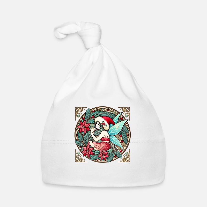 Fée de Noël - Bonnet bio Bébé - blanc