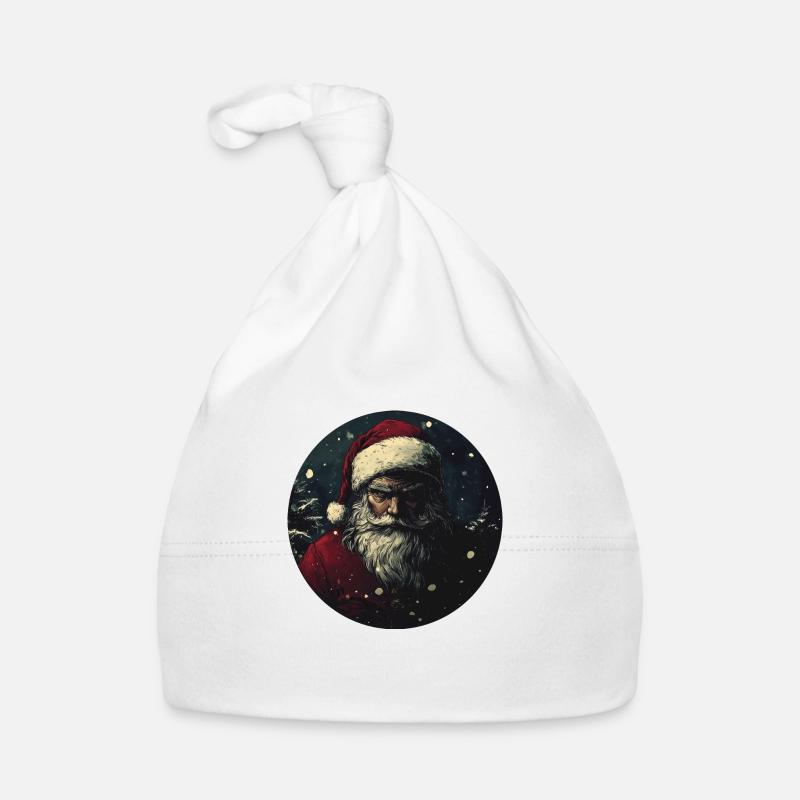 Le Père Noël déterminé - Bonnet bio Bébé - blanc