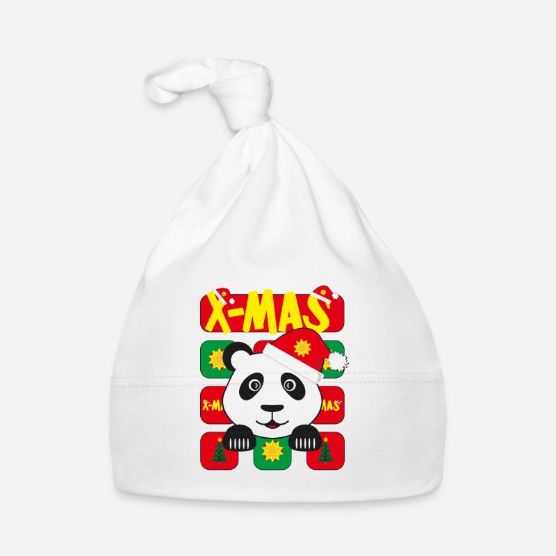 Panda mit Weihnachtsmütze und Apps. Baby Bio-Mütze