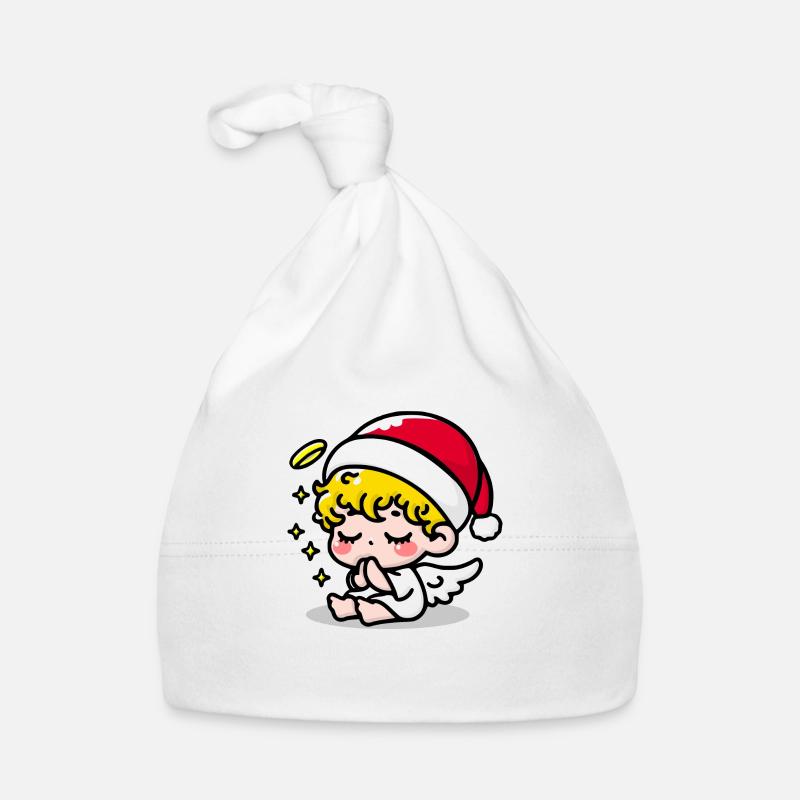 Ange de Noël - Bonnet bio Bébé - blanc