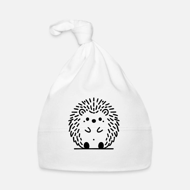 hérisson hérisson hérisson automne - Bonnet bio Bébé - blanc