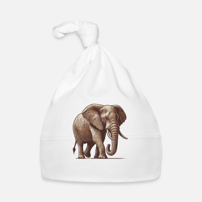 Elefant - Baby Bio-Mütze - Weiß
