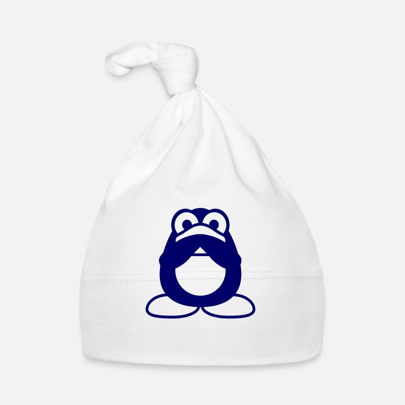 Penguin Nothing Talking Silent Hands Covering Mouth Organic Baby Cap