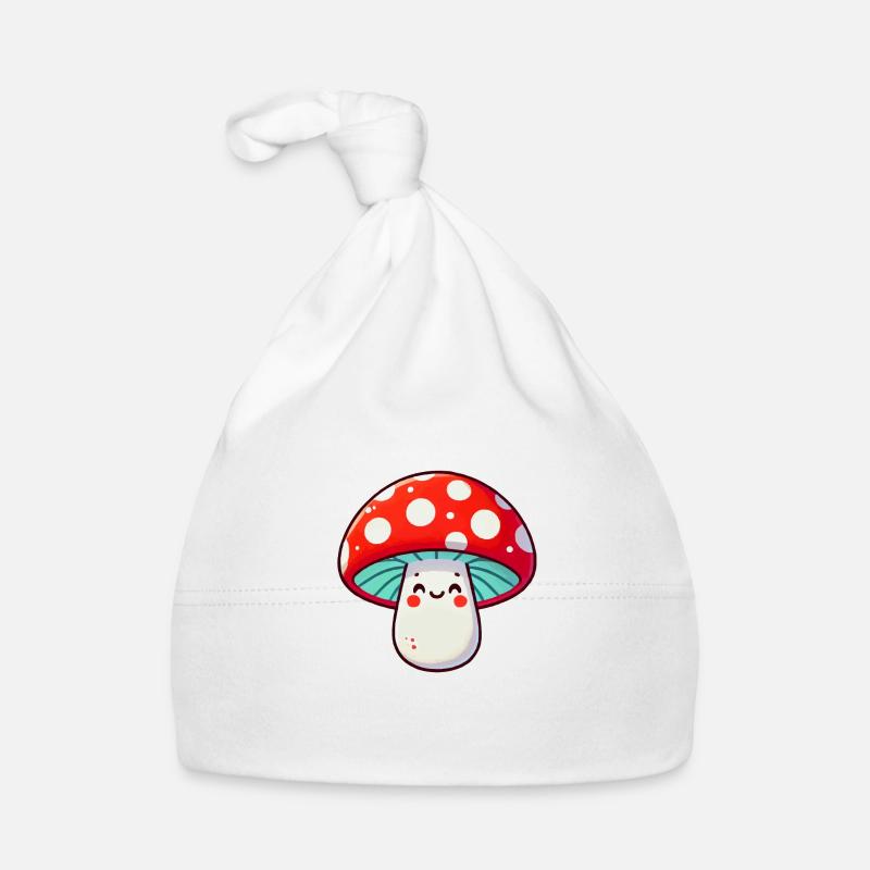 mushroom comic cartoon Organic Baby Cap
