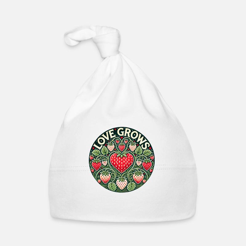 Love Grows Strawberry Organic Baby Cap