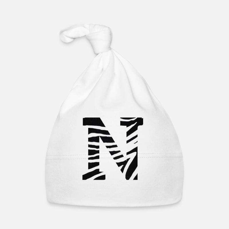 Letter n zebra Organic Baby Cap