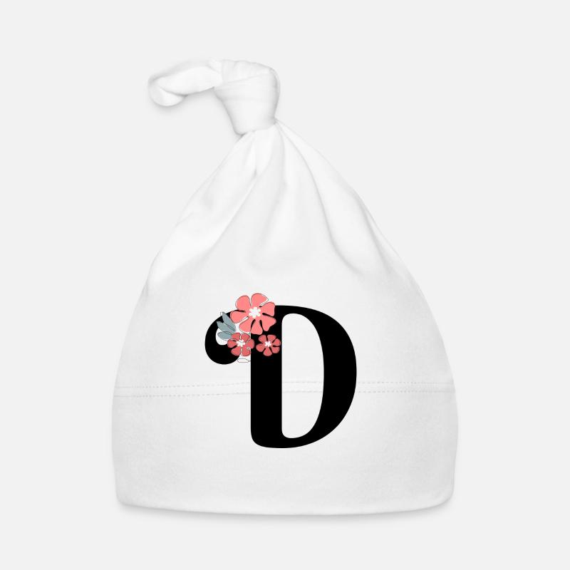Lettre d fleurs minimalistes Bonnet bio Bébé