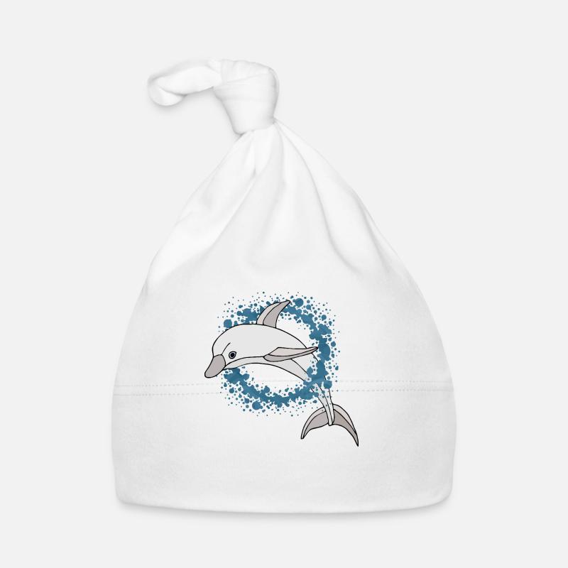 Delfin - Baby Bio-Mütze - Weiß