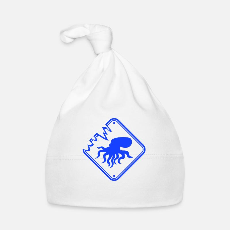 Pieuvre Danger Signe Avertissement Avertissement Bonnet bio Bébé