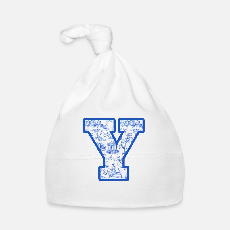 Letter y blue chinoiserie Organic Baby Cap