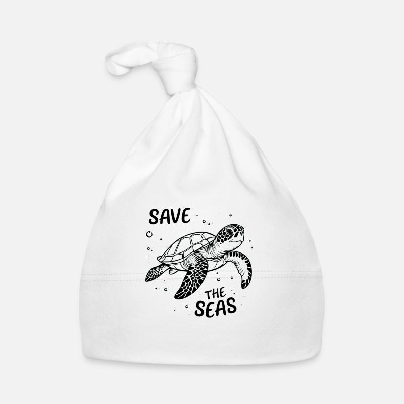 Minimalist Turtle – Save The Seas Organic Baby Cap