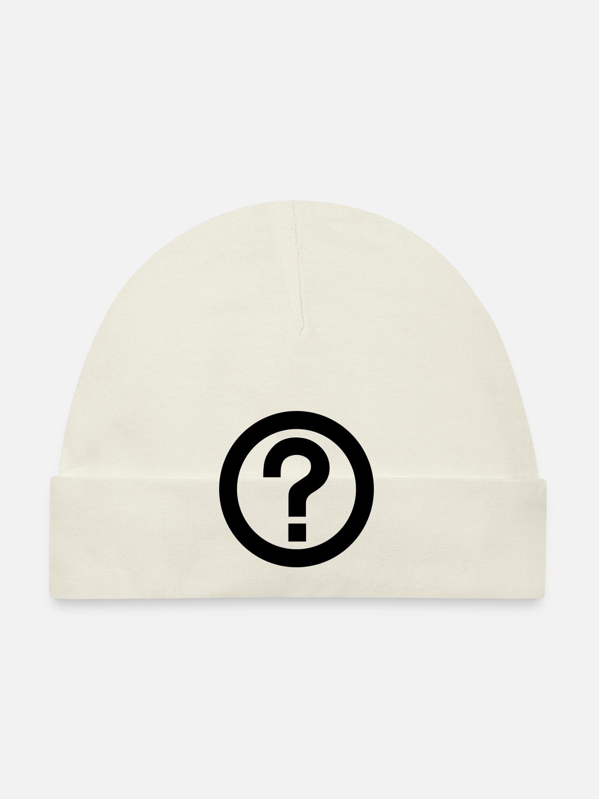 Point d'interrogation,Phrase interrogative - Bonnet bio Bébé - blanc - Devant