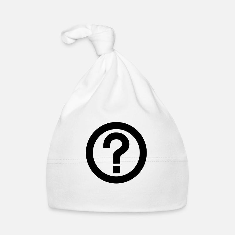 Point d'interrogation,Phrase interrogative - Bonnet bio Bébé - blanc