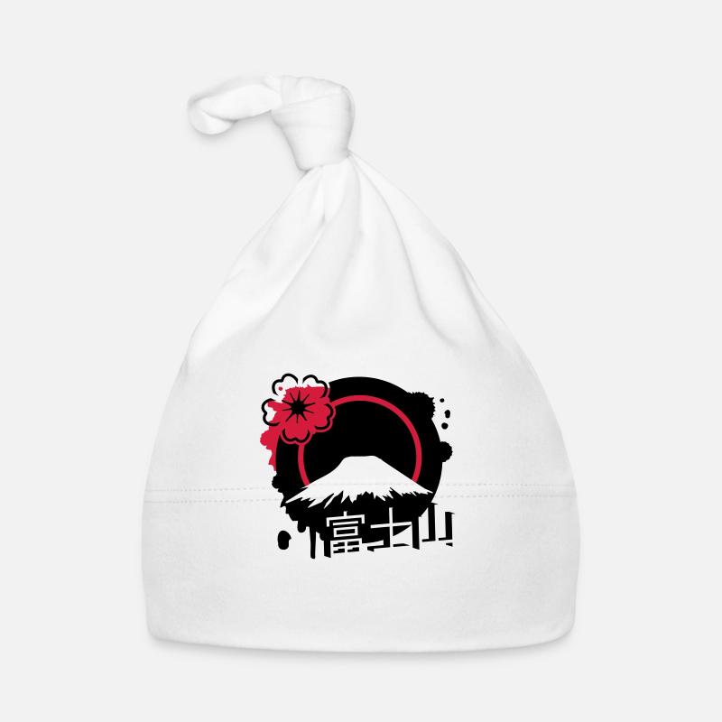 Fujiyama avec fleur de cerisier et calligraphie Bonnet bio Bébé