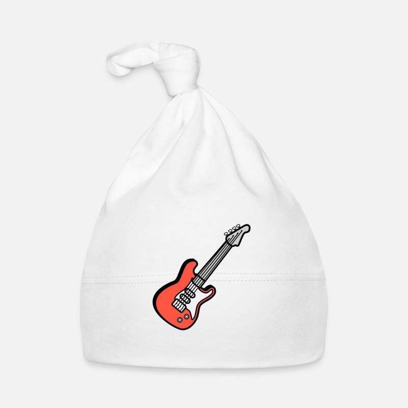 Guitare guitare - Bonnet bio Bébé - blanc