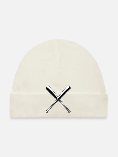 Baseballschläger Baseball - Baby Bio-Mütze - Weiß - Vorne
