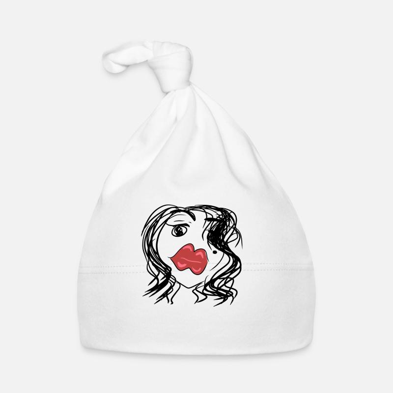 rote Lippen Baby Bio-Mütze