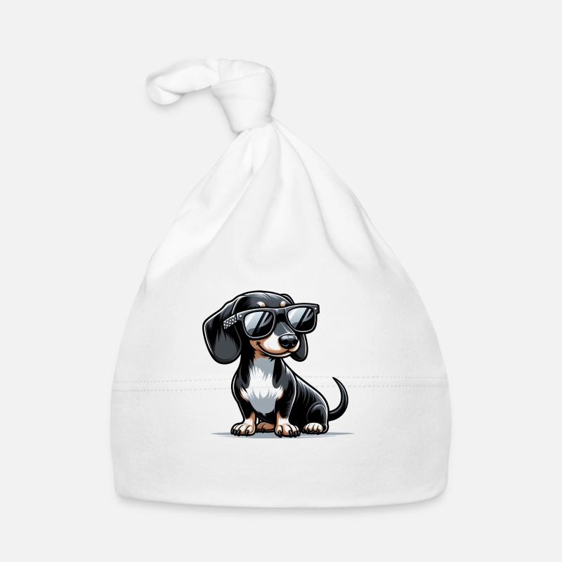 Chien teckel mignon Bonnet bio Bébé