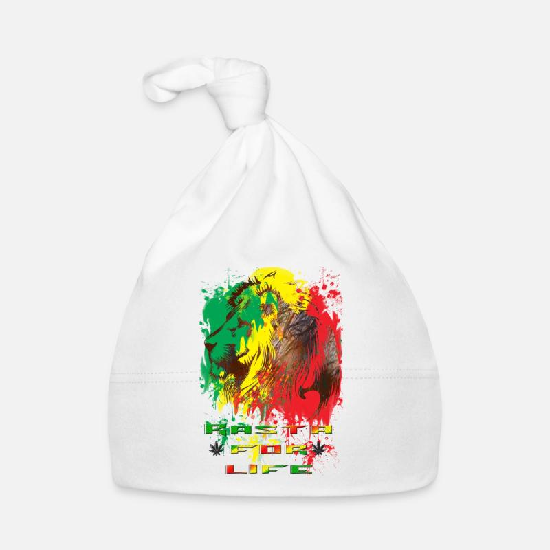 rasta for life - Bonnet bio Bébé - blanc
