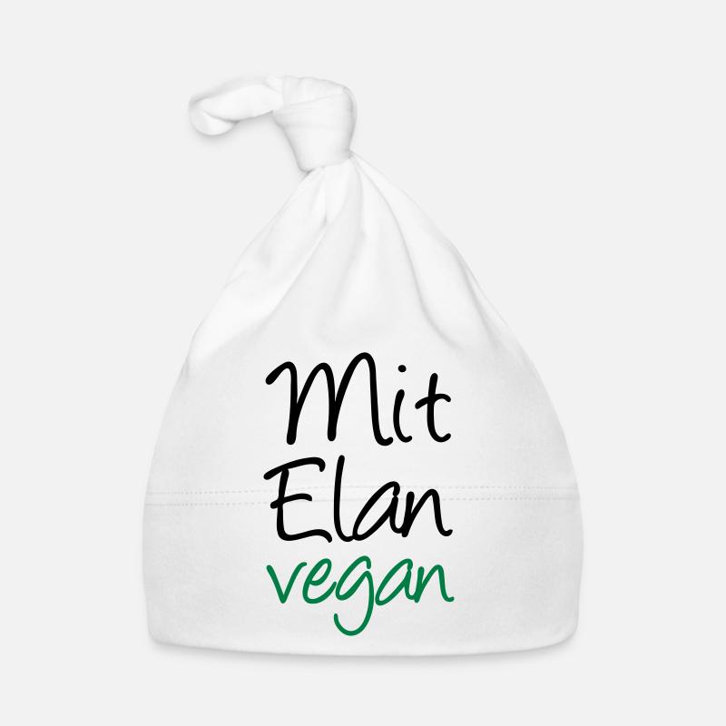 Mit Elan vegan Veganer, Geschenk, Spruch, Fun Baby Bio-Mütze