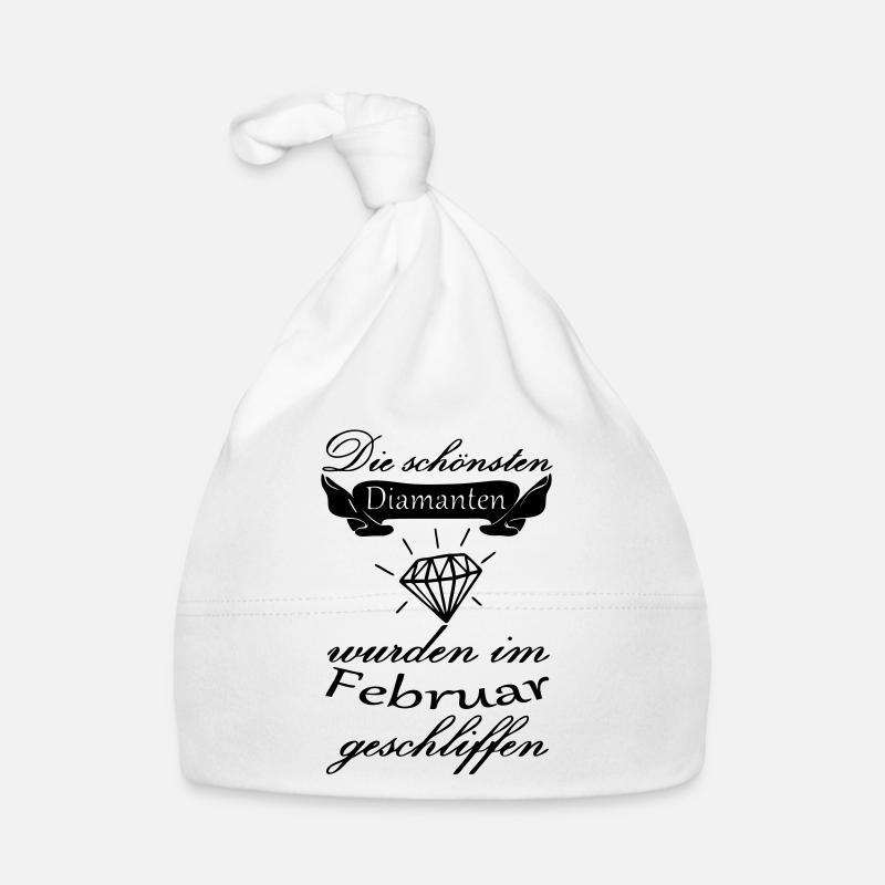 Februar Diamanten Geburtstag Geschenk Spruch Baby Bio-Mütze