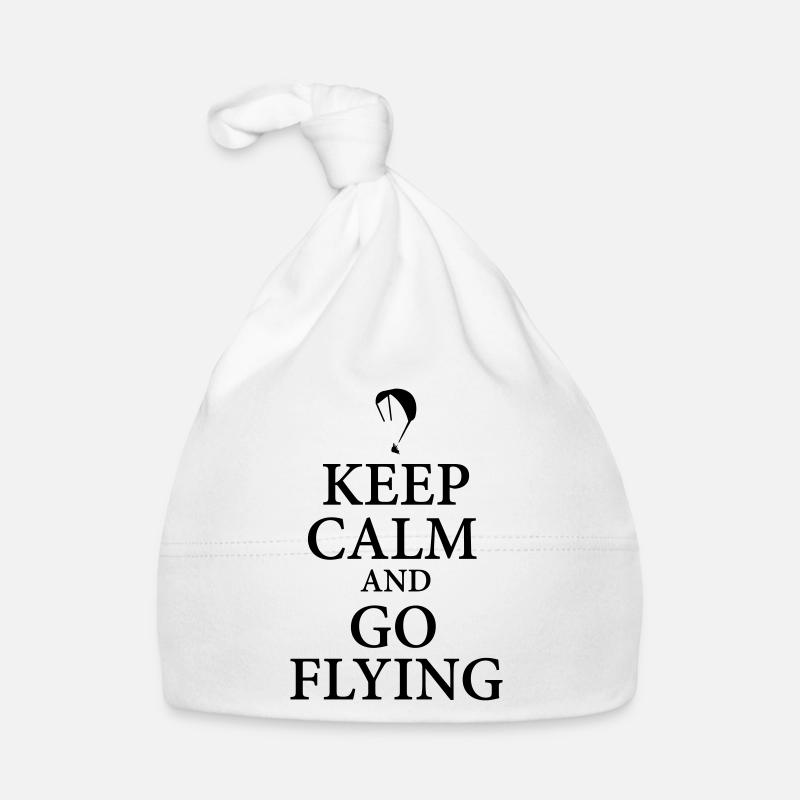Keep calm go flying - Baby Bio-Mütze - Weiß