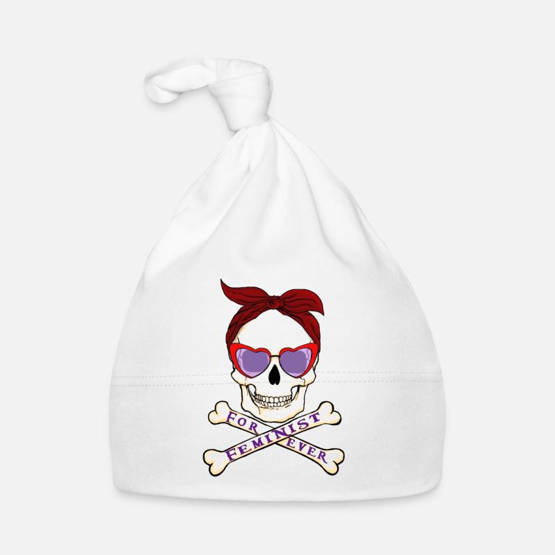 Feministischer Schädel Baby Bio-Mütze
