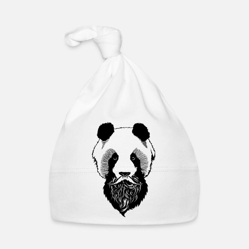 panda head mustache mustache mustache bearded beard Organic Baby Cap