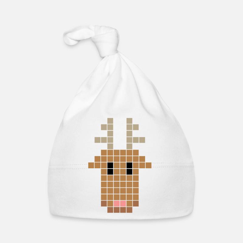pixel reindeer Organic Baby Cap