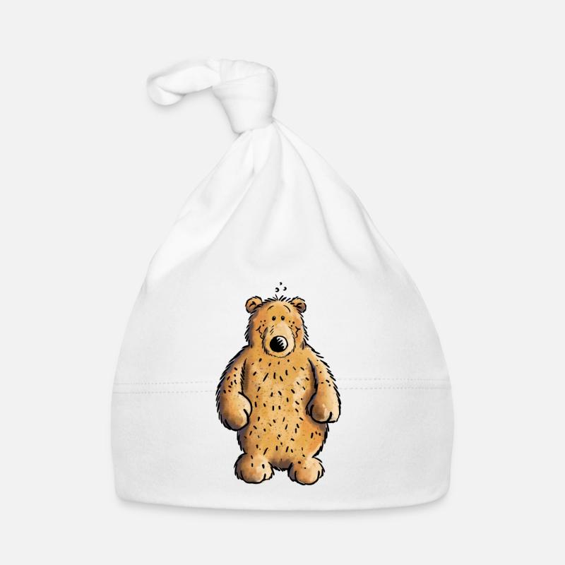 Dicker Braunbär - Bär - Teddy - Comic Baby Bio-Mütze
