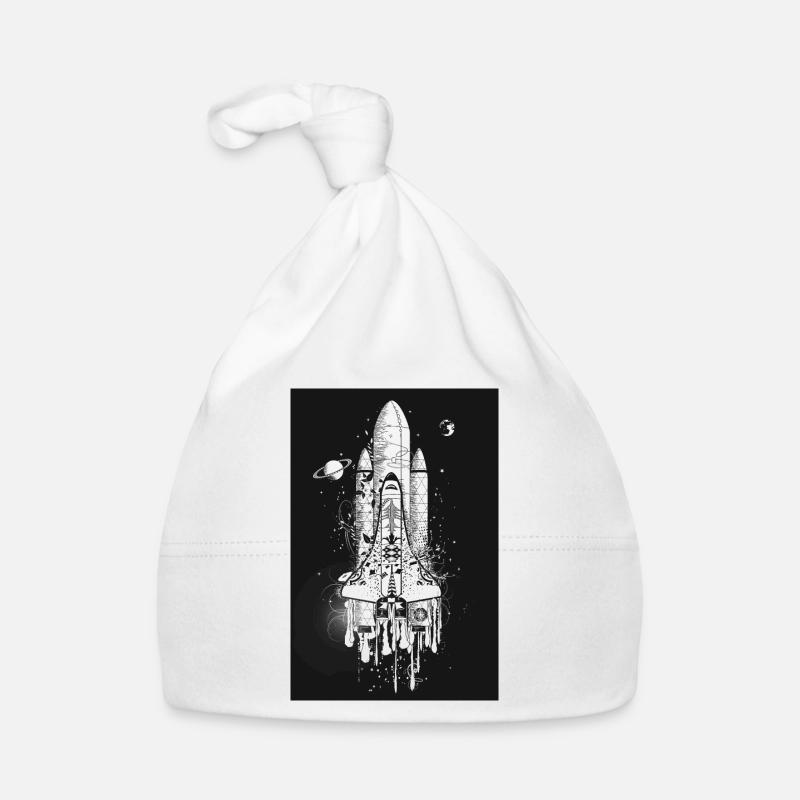Fantasievolles Space Shuttle im Graffiti Stil Baby Bio-Mütze