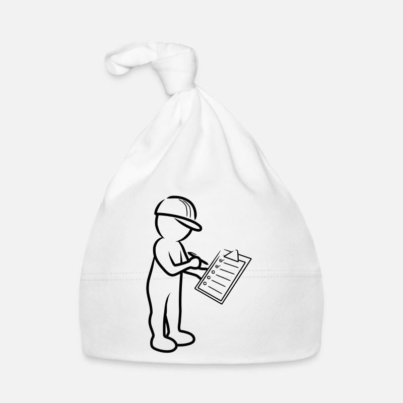 Male with helmet and checklist at construction site Organic Baby Cap