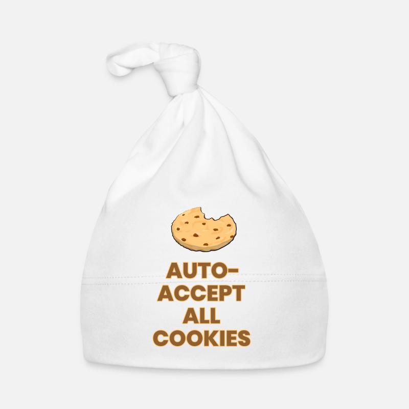 Auto accept all cookies funny pun joke gift Baby Bio-Mütze