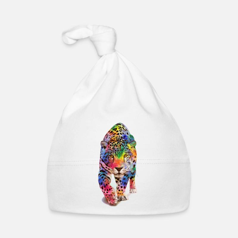 Léopard multicolore Bonnet bio Bébé