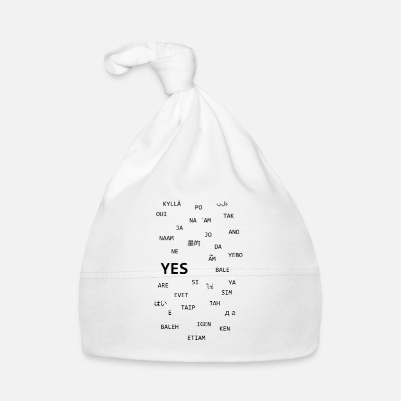 Le mot "OUI" dans différentes langues Bonnet bio Bébé