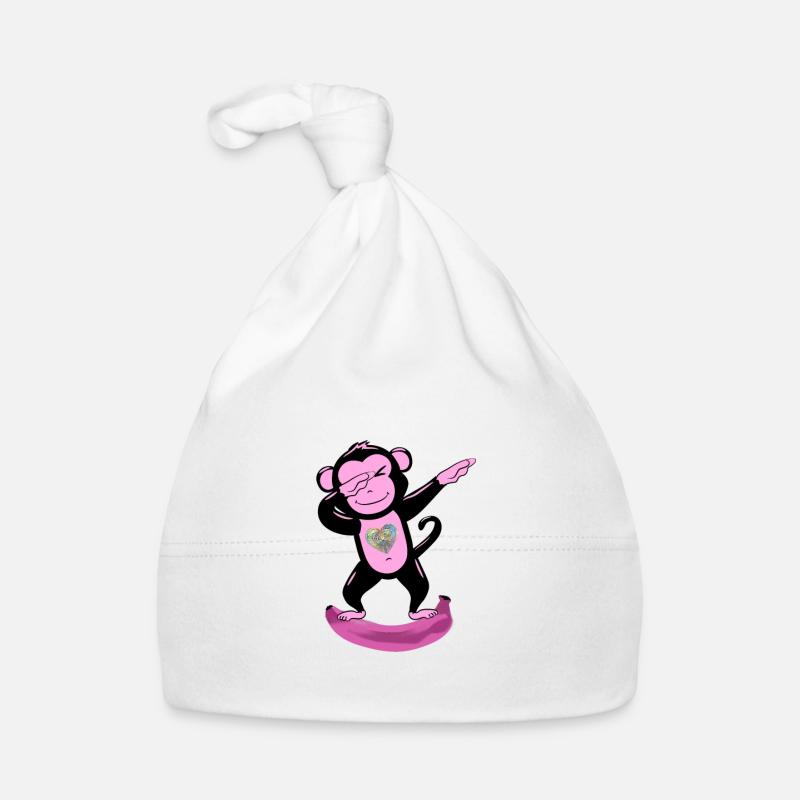 Netter rosa Affentupfer Baby Bio-Mütze