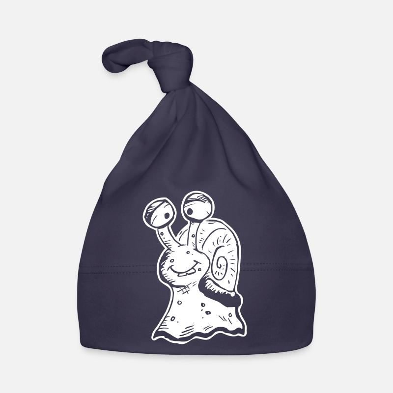 super funny cute snail white 02 Organic Baby Cap