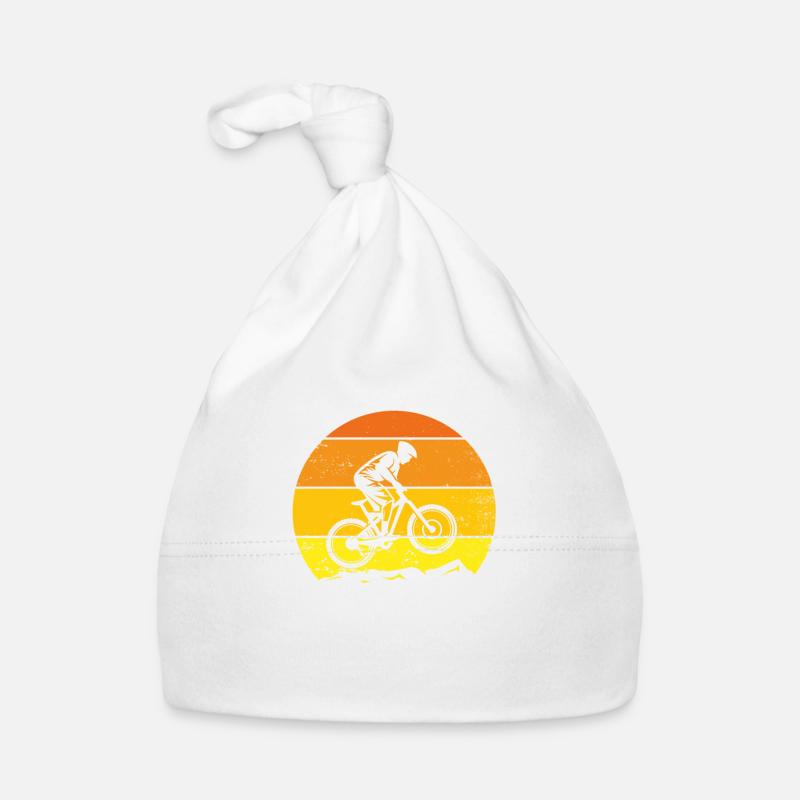 VTT Vélo idée cadeau original pour fan cycliste - Bonnet bio Bébé - blanc