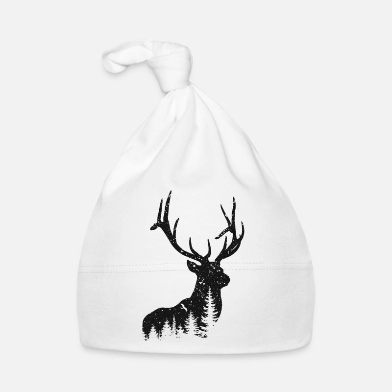 cerf - Bonnet bio Bébé - blanc