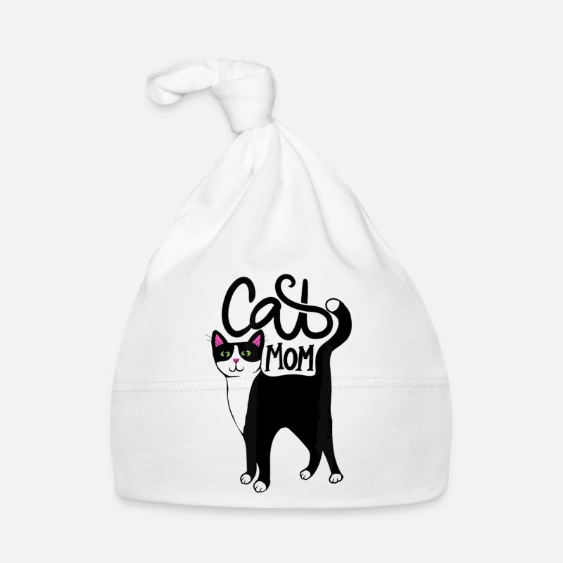 Katzen Mutter Cat Mom Mama - Baby Bio-Mütze - Weiß