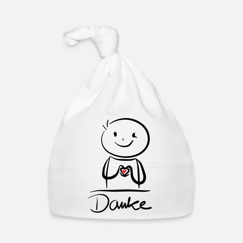 Danke, Danke,Danke - Baby Bio-Mütze - Weiß