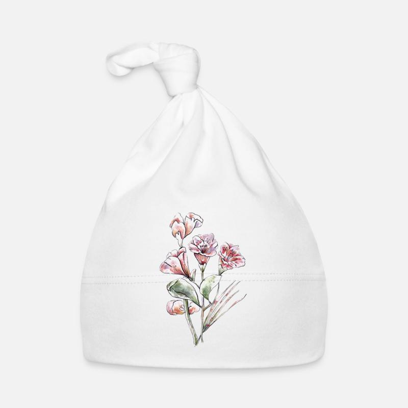 bouquet de fleurs aquarelle Bonnet bio Bébé