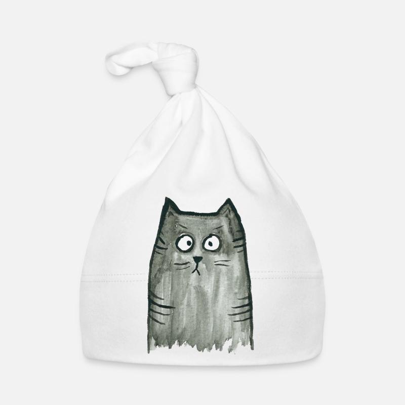 Cat grey tigered Organic Baby Cap