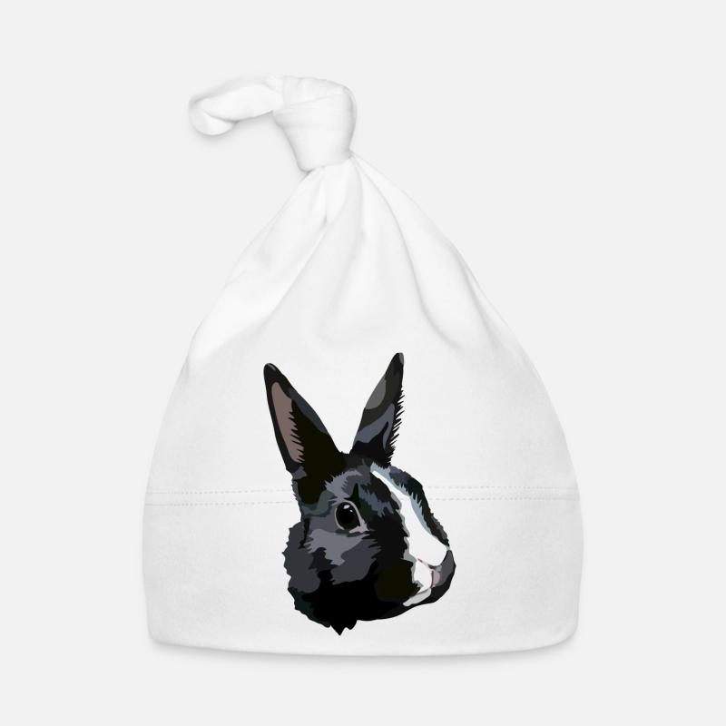 Rabbit black and white Organic Baby Cap