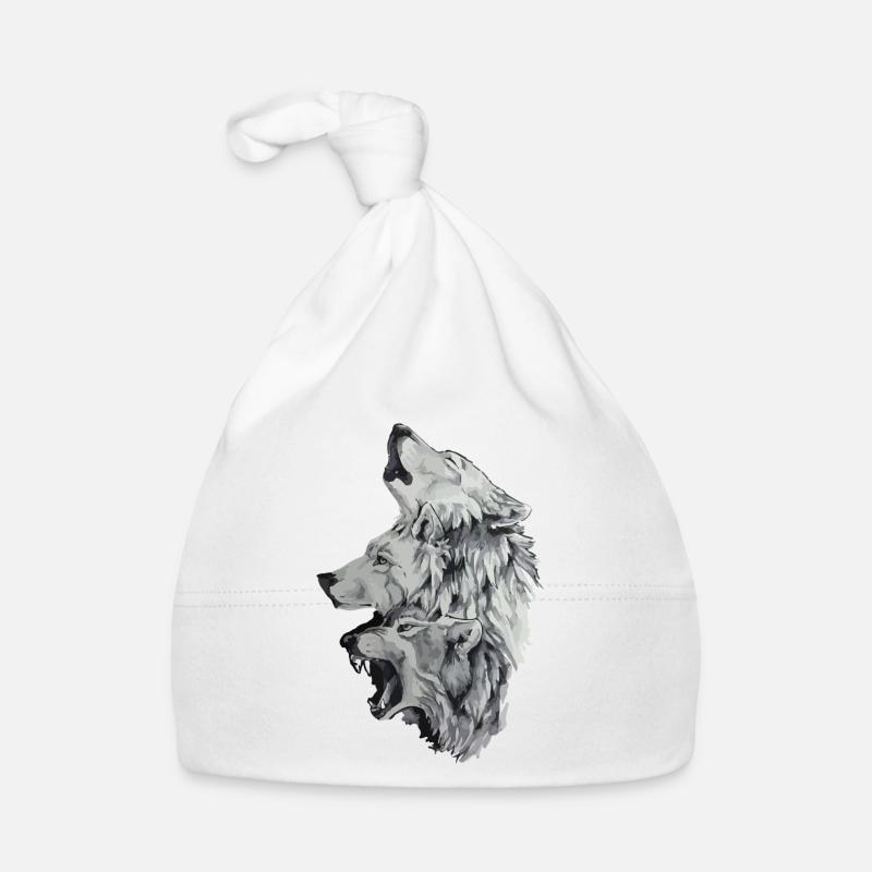 Three wolves Organic Baby Cap